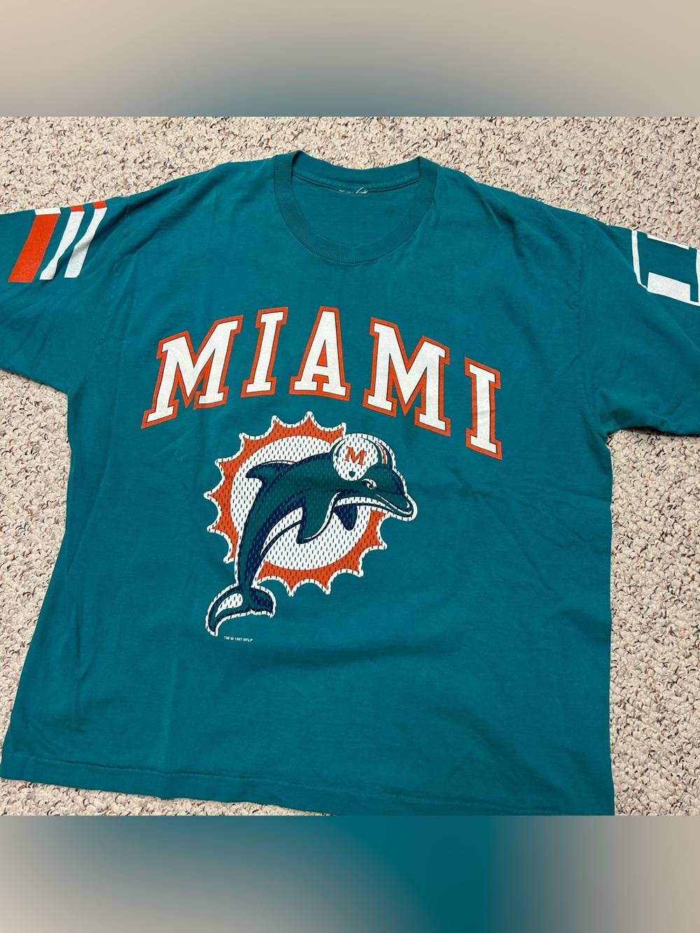 Vintage Miami Dolphins NFLP Shirt Men’s XL Single Stitch FLAWED 90s See Photos